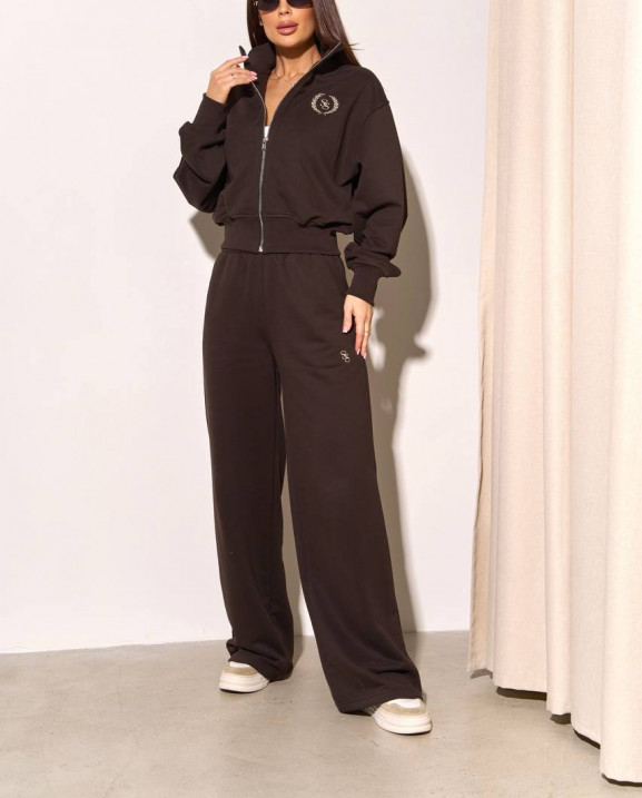 73 спортивний костюм з трьохнитки з вишивкою на штанах та кофті